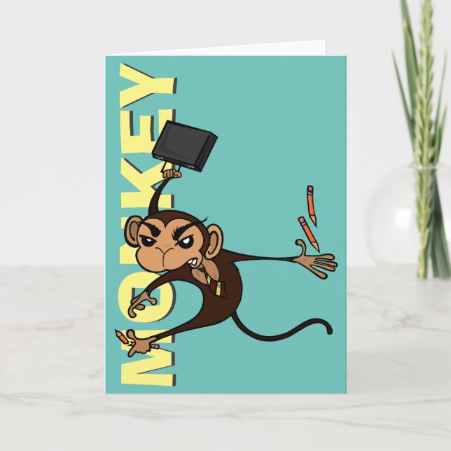 FUNNY MONKEY GREETING CARD (Front)