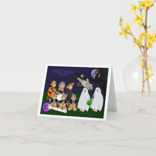 Funny Monkey Halloween Folded Greeting Card