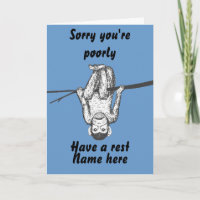 Funny Monkey hanging out Get Well Card customise