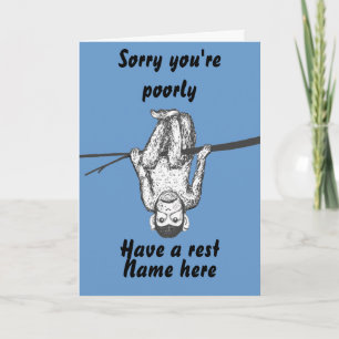 Funny Monkey hanging out Get Well Card customise