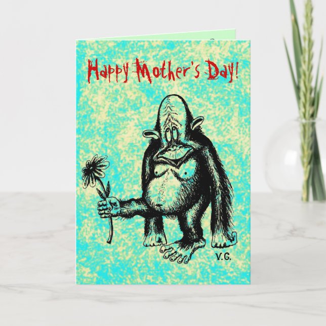 Funny monkey Happy Mother's day card (Front)
