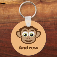 Funny monkey head cartoon personalised kid's