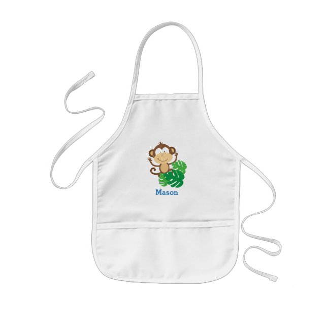 Funny Monkey in the Jungle Boy Apron (Front)