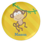 Funny Monkey in the Jungle Personalised Plate