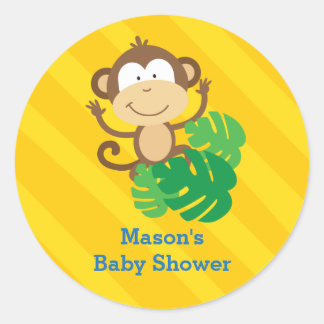 Funny Monkey in the Jungle Personalised Sticker