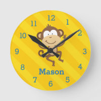 Funny Monkey in the Jungle Personalised Wall Clock