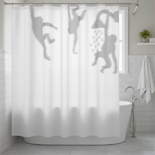 Funny Monkey In the Shower Silhouette Shadow Curtain