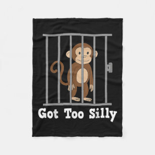 Funny Monkey Meme Got Too Silly Humour Men Women K Fleece Blanket