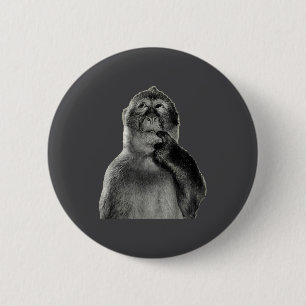 Funny Monkey Meme With Retro Odore Humor Art Style 6 Cm Round Badge