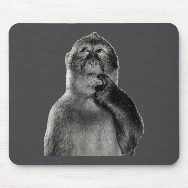 Funny Monkey Meme With Retro Odore Humor Art Style Mouse Mat (Front)