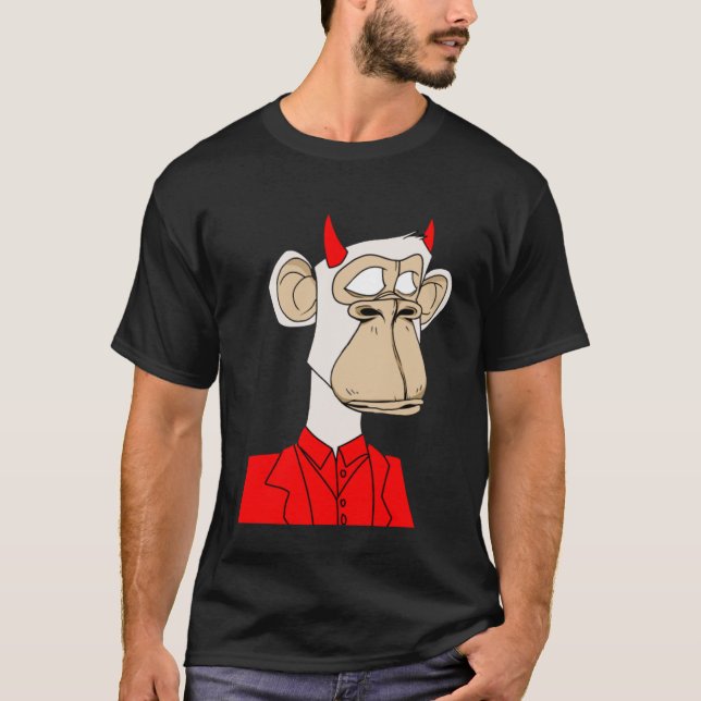 Funny Monkey Non-Fungible Human NFT Crypto Art Tok T-Shirt (Front)