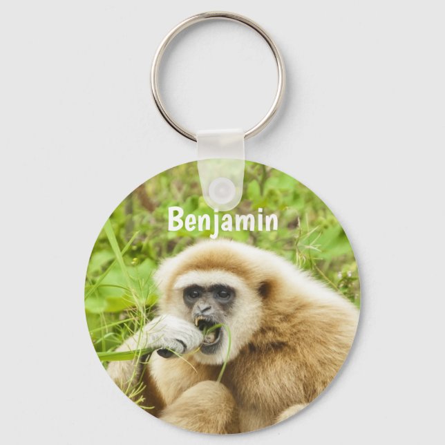 Funny Monkey Personalised Kids Name Keychain (Front)