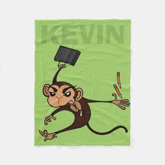 FUNNY MONKEY PERSONALIZED FLEECE BLANKET (Front)