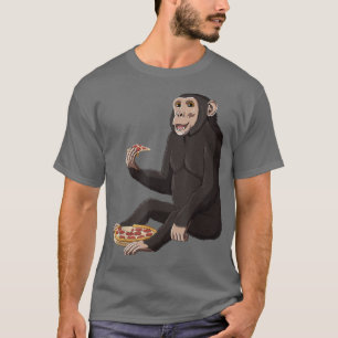 Funny Monkey Pizza Lover Chimp T-Shirt