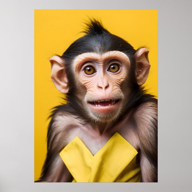 Funny monkey portrait poster (Front)