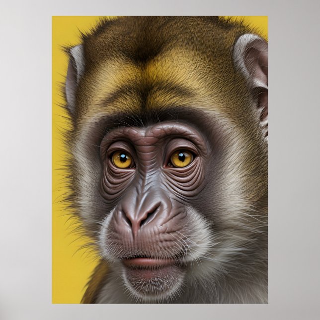 Funny monkey portrait poster (Front)