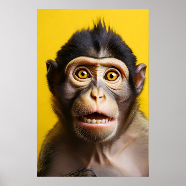 Funny monkey portrait poster (Front)