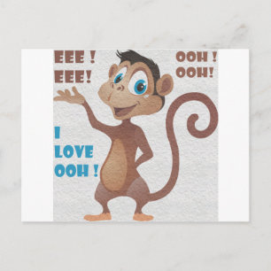 funny monkey postcard