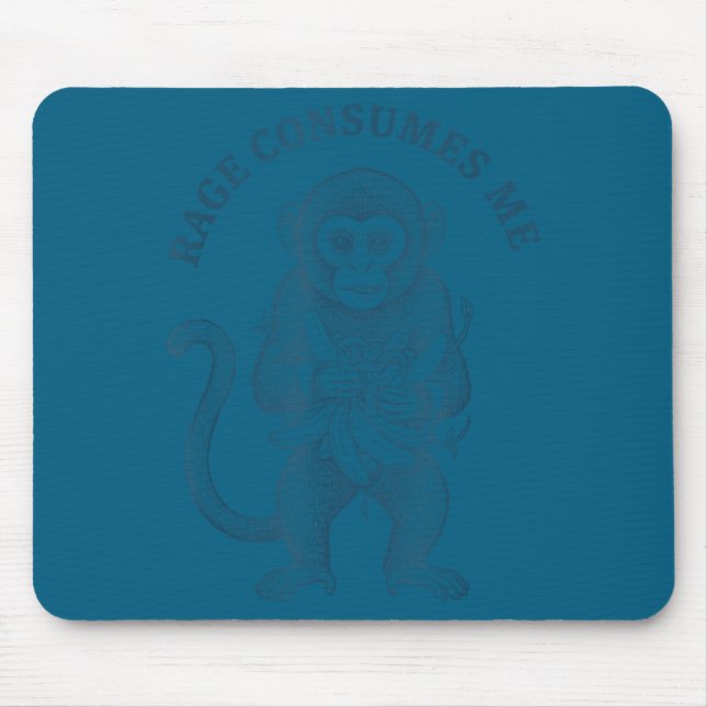 Funny monkey rage consumes me  mouse mat (Front)