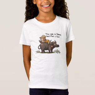 Funny Monkey Reading On Buffalo Kids Graphic Tee