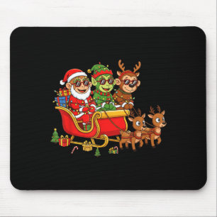 Funny Monkey Santa Reindeer Elf Christmas Womens M Mouse Mat