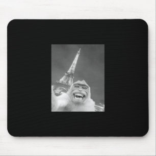 Funny Monkey Selfie Eiffel Tower In Paris Men Wome Mouse Mat