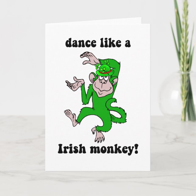 Funny monkey St Patrick's Day Card (Front)
