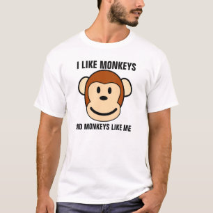 Funny Monkey T-shirts, I LIKE MONKEYS T-Shirt