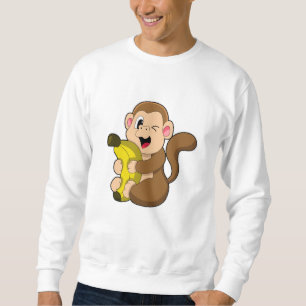 Funny Monkey with Banana Sweatshirt