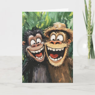 Funny Monkeys Animal Holiday Card