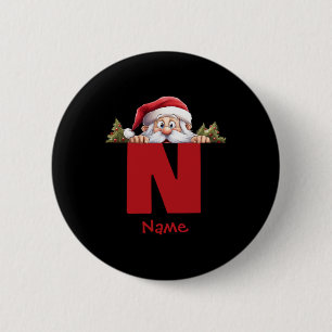Funny Monogram Family Christmas Red Santa T Shirt 6 Cm Round Badge