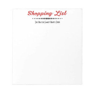 Funny Monogram Family Shoppiing List - Retro Notepad