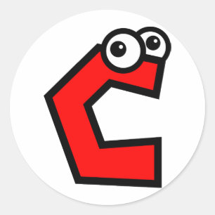 Funny Monogram Letter C Classic Round Sticker