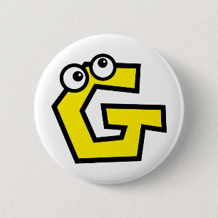 Funny Monogram Letter G 6 Cm Round Badge