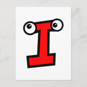 Funny Monogram Letter i Postcard