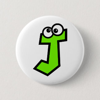 Funny Monogram Letter J 6 Cm Round Badge