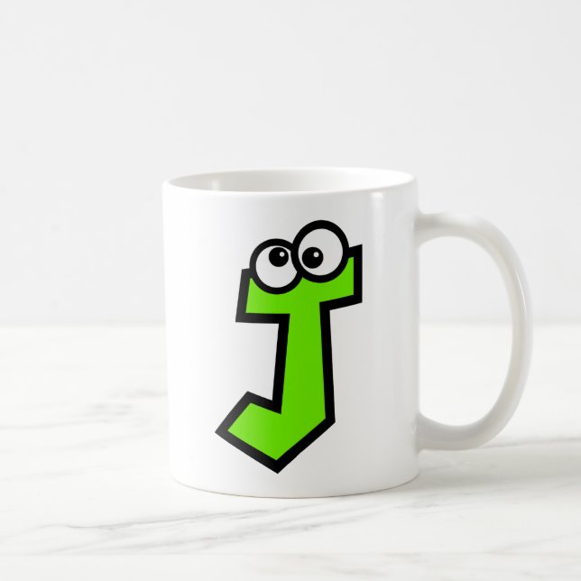 Funny Monogram Letter J Coffee Mug (Right)