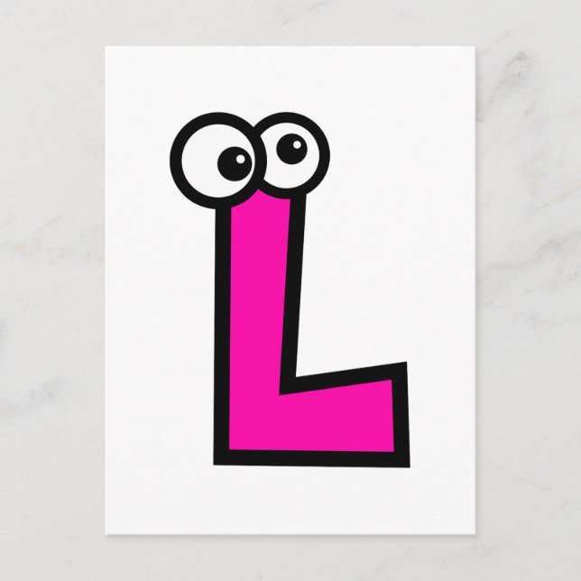 Funny Monogram Letter L Postcard (Front)