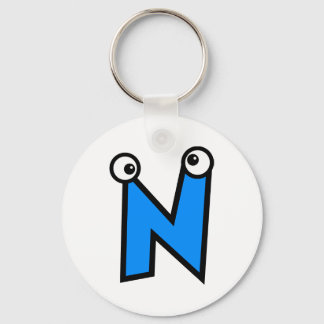 Funny Monogram Letter N Key Ring