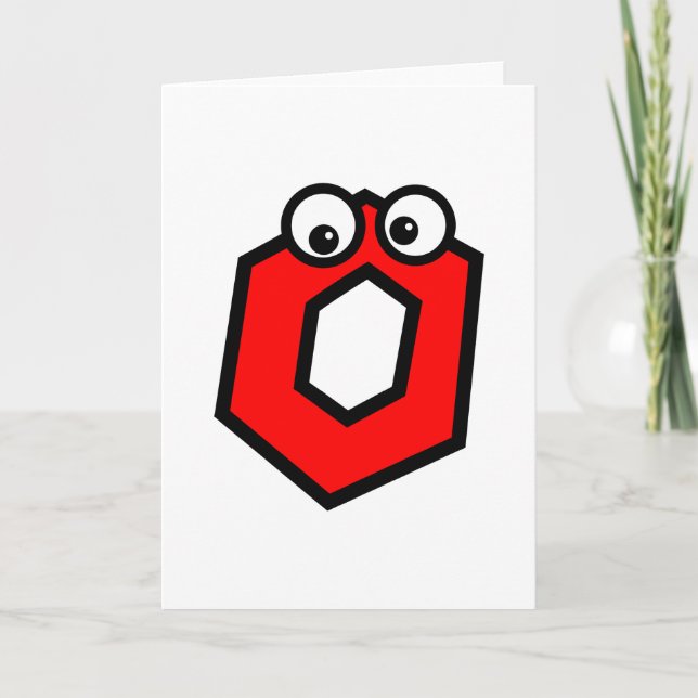 Funny Monogram Letter O Note Card (Front)