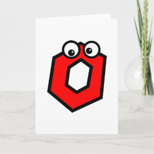 Funny Monogram Letter O Note Card