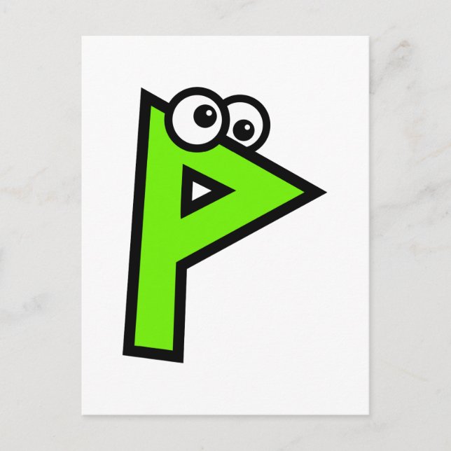 Funny Monogram Letter P Postcard (Front)