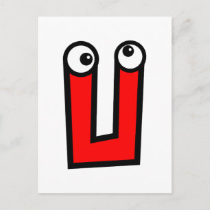 Funny Monogram Letter U Postcard