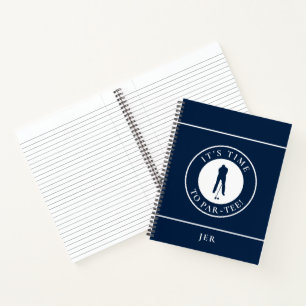 Funny Monogrammed Golf Log – Par Tee Blue Golfer Notebook