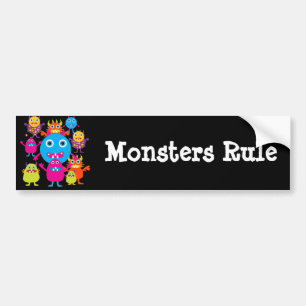 Funny Monster Bash Cute Creatures Party Bumper Sticker