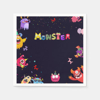 Funny Monster Birthday Party Napkins