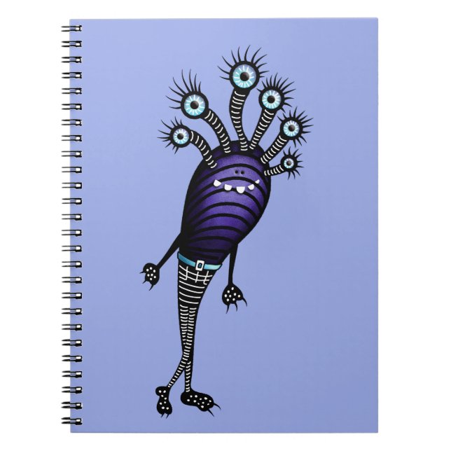 Funny Monster Cartoon Character Dressed Up Notebook (Front)