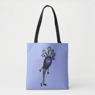 Funny Monster Cartoon Character Dressed Up Tote Bag