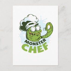 Funny Monster Chef Kraken Octpous Monster Custom Postcard