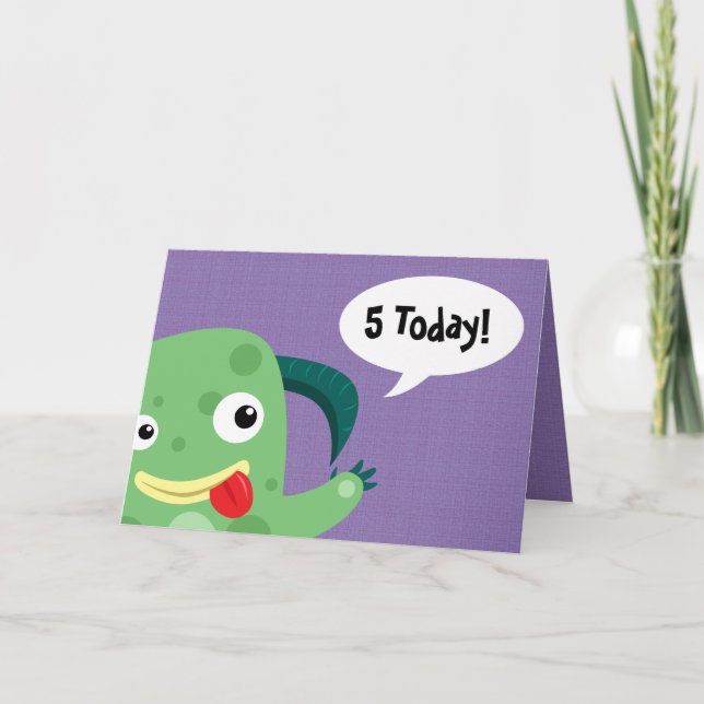 Funny monster customisable birthday card (Front)